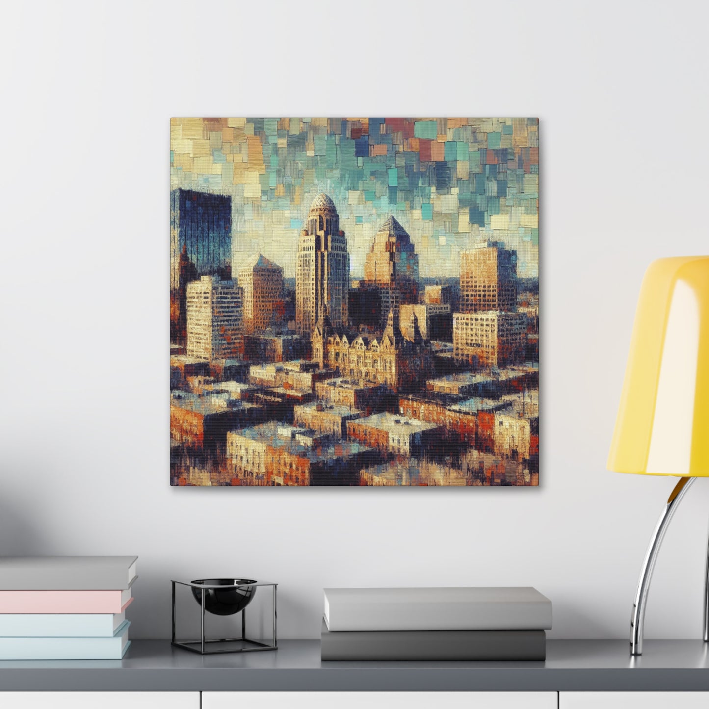 "Urban Symphony of Blue" - Canvas