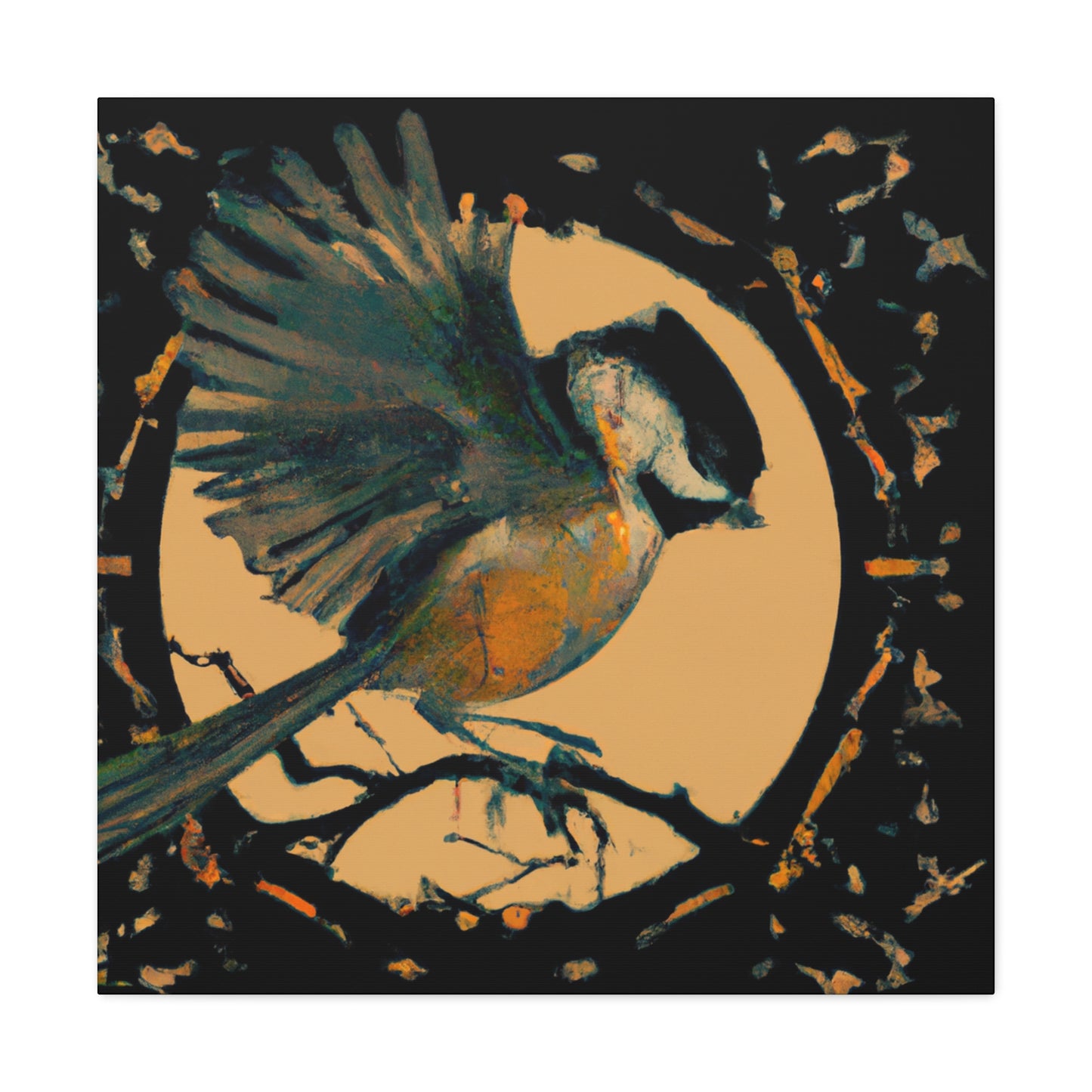 "Titmouse in Art Deco" - Canvas