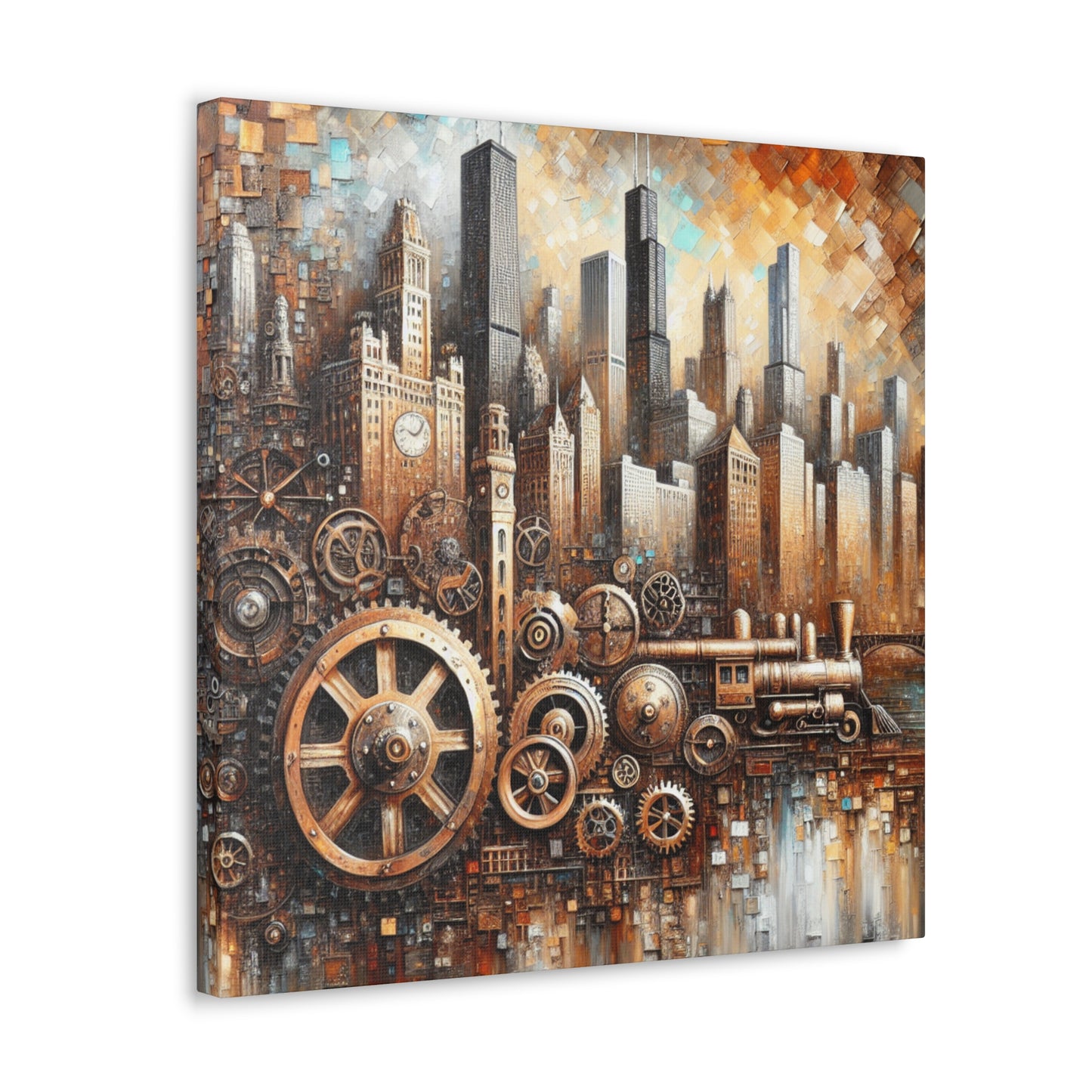 "Industrial Dreams Unveiled" - Canvas