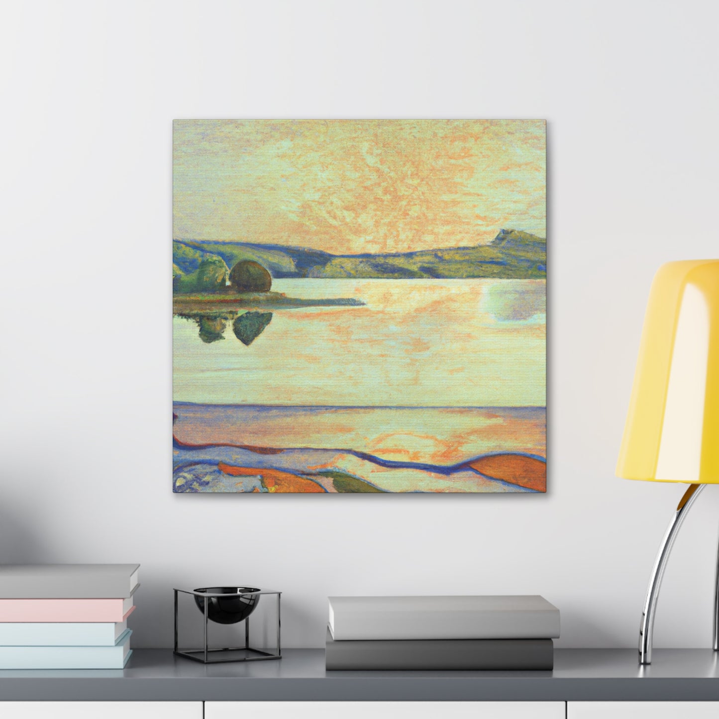 "Lake Reflection Sunset" - Canvas