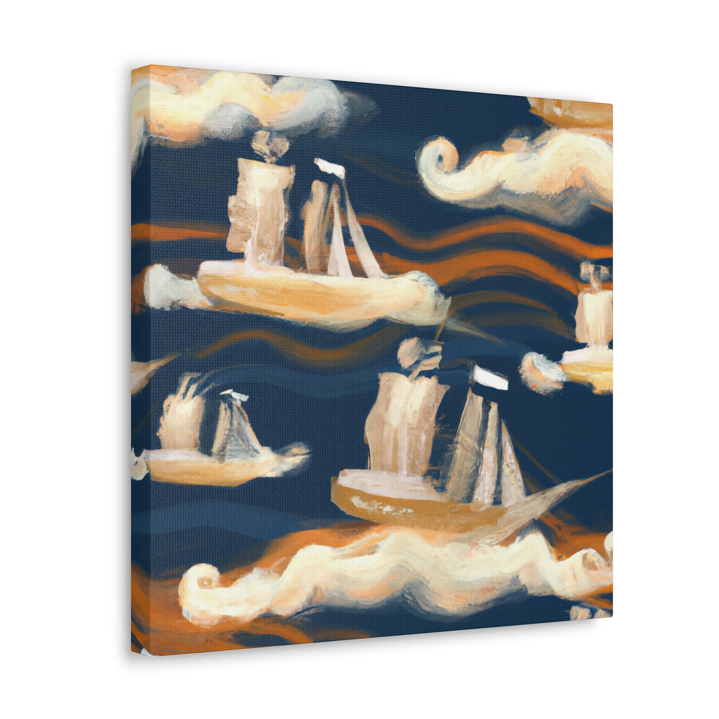 "Ship Riding Turbulent Waves" - Canvas