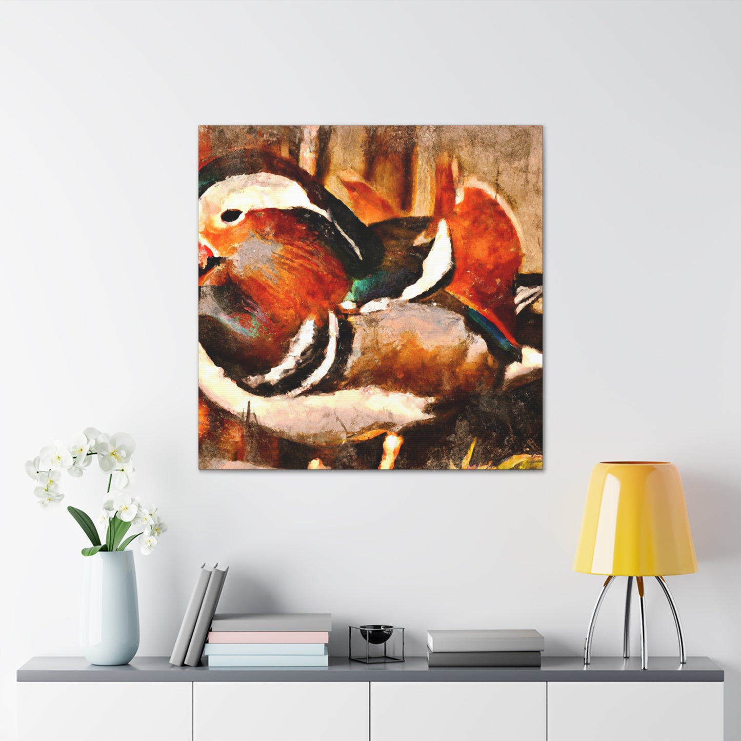 Mandarin Duck Triptych - Canvas