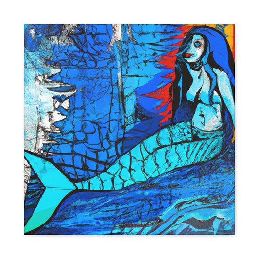 Mermaid in Moonlight - Canvas