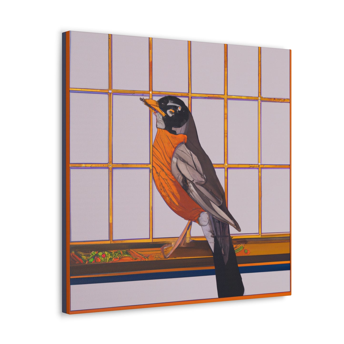 "Robins Singing Deco" - Canvas