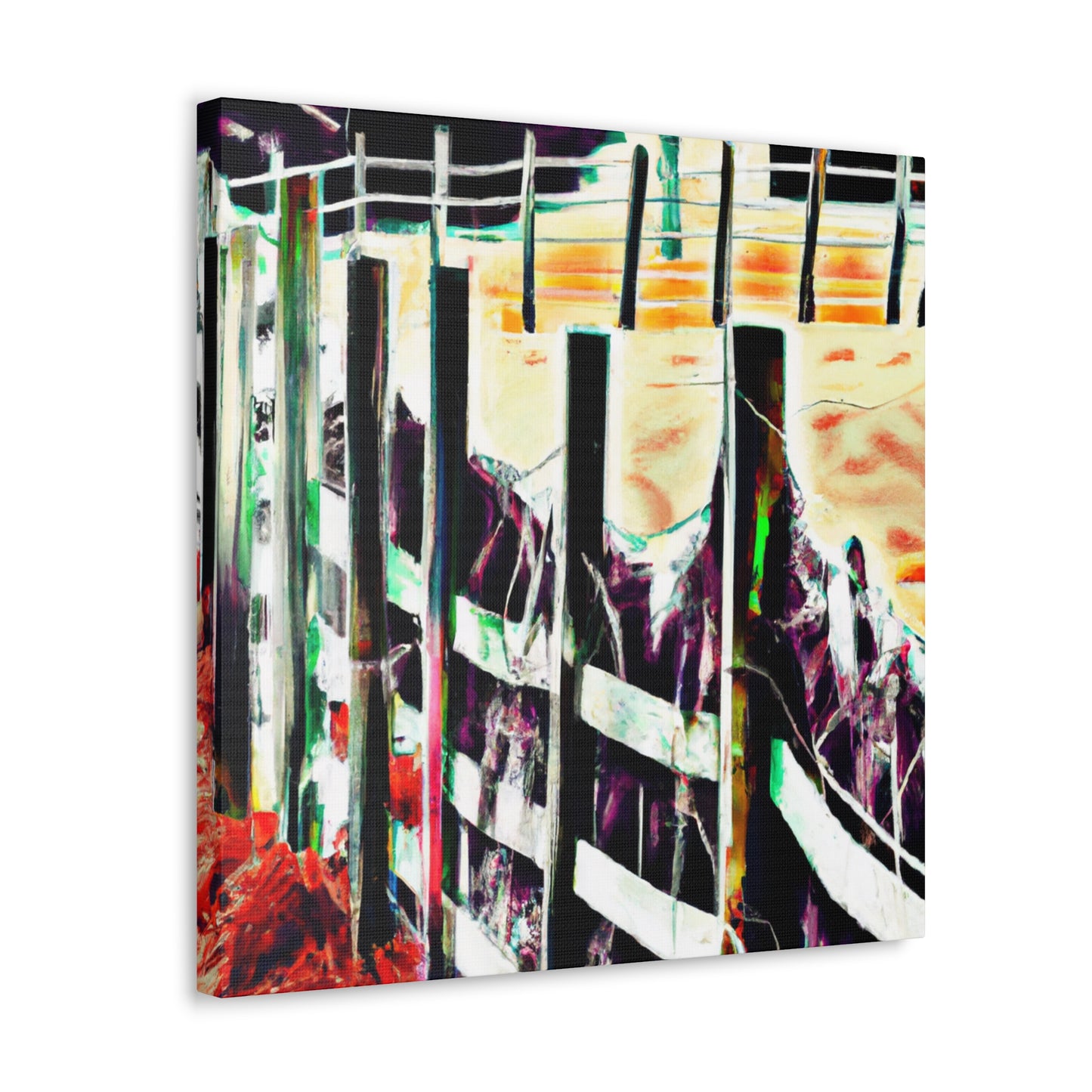 Barnyard Fence Storm - Canvas