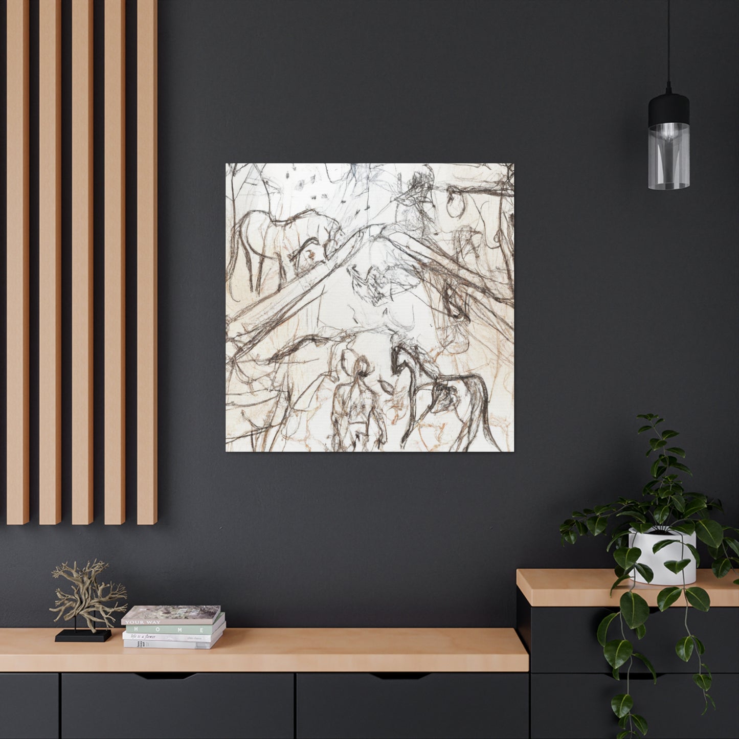 "Horses in Stilled Pastures" - Canvas