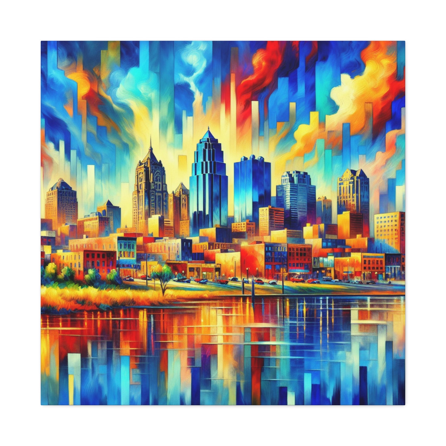 "Cityscape Symphony: Kansas" - Canvas