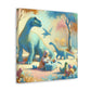 "Pastel Prehistoric Harmony" - Canvas