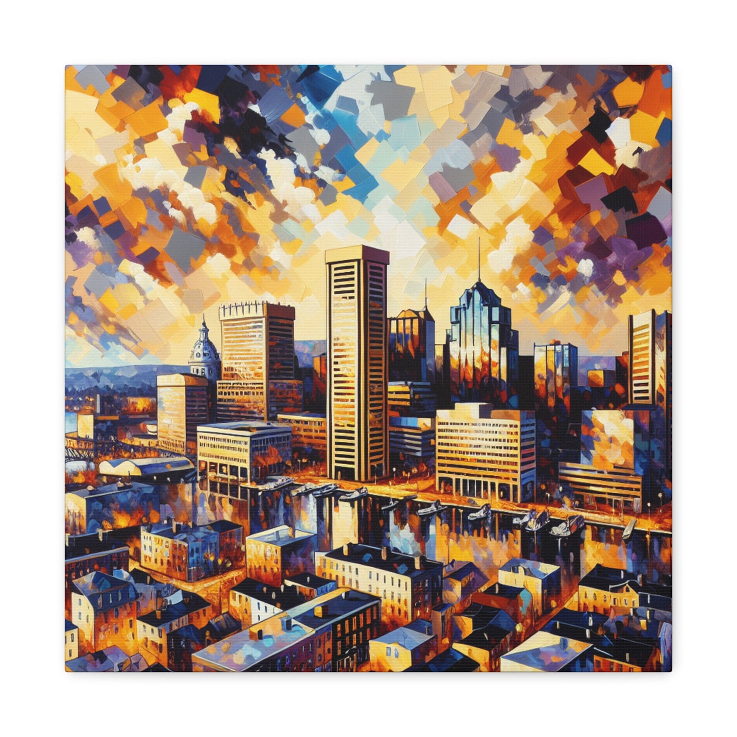 "Abstract Charm City Reflection" - Canvas