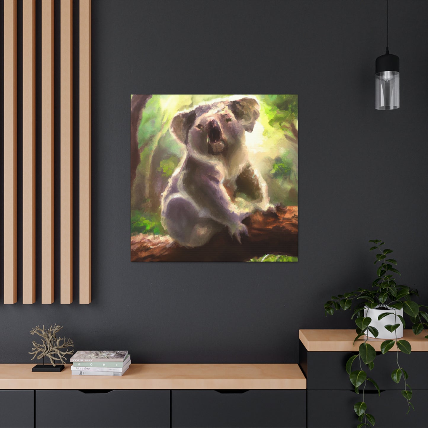 "Koala Sleepy Embrace" - Canvas