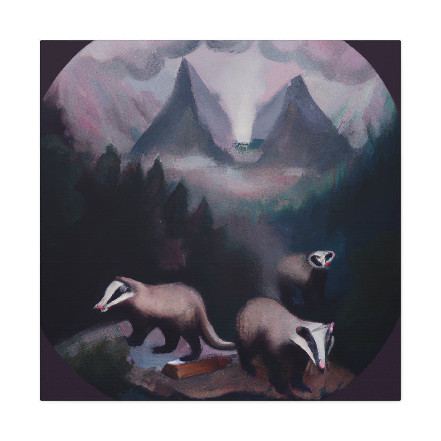 Badger in Surreal Dream - Canvas