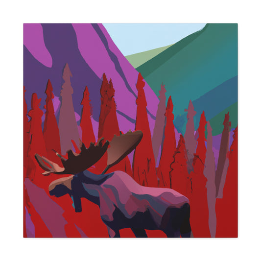 "Moose in the Mountains" - Canvas