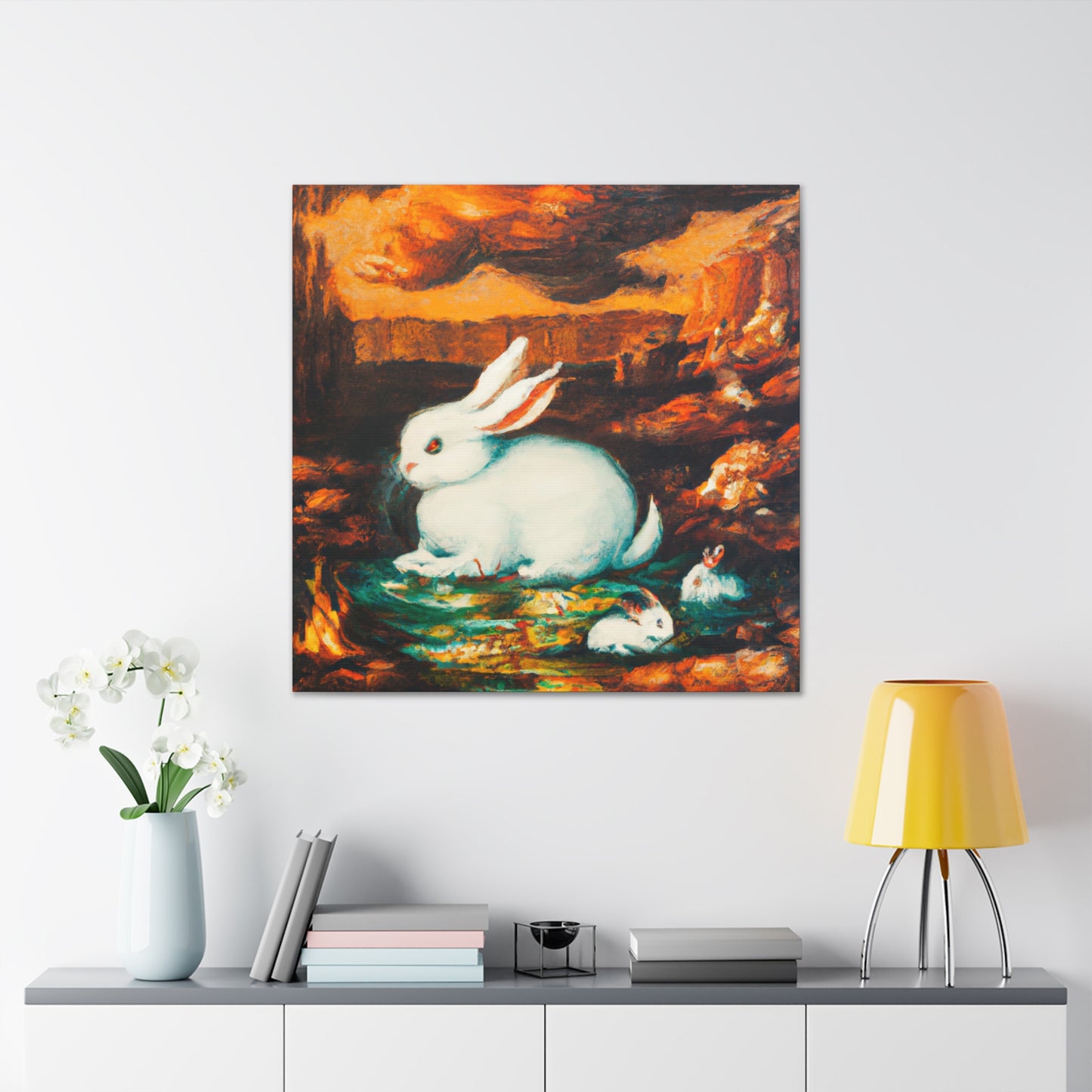 Rabbit in Neoclassicism - Canvas