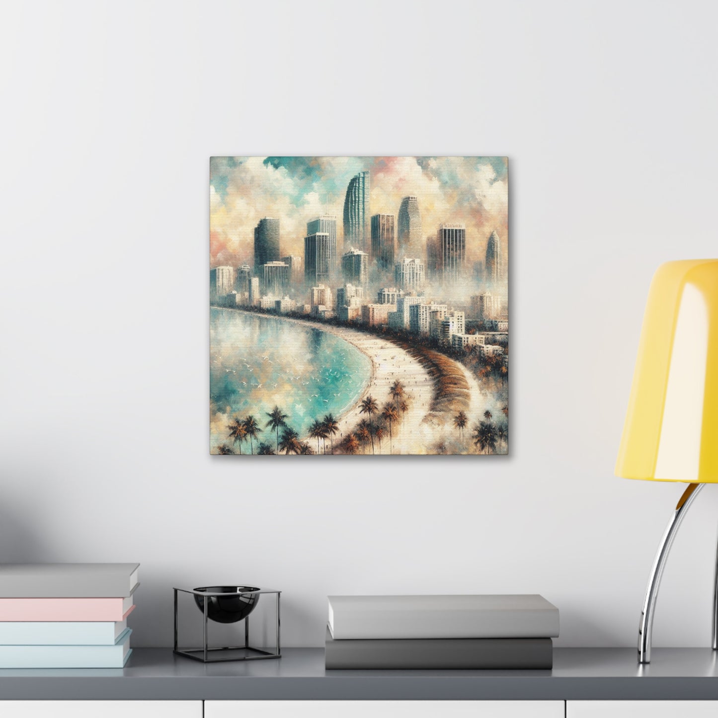 "Miami's Vibrant Coastal Flair" - Canvas