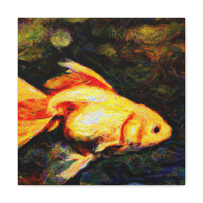 "Gilded Goldfish Glowing". - Canvas