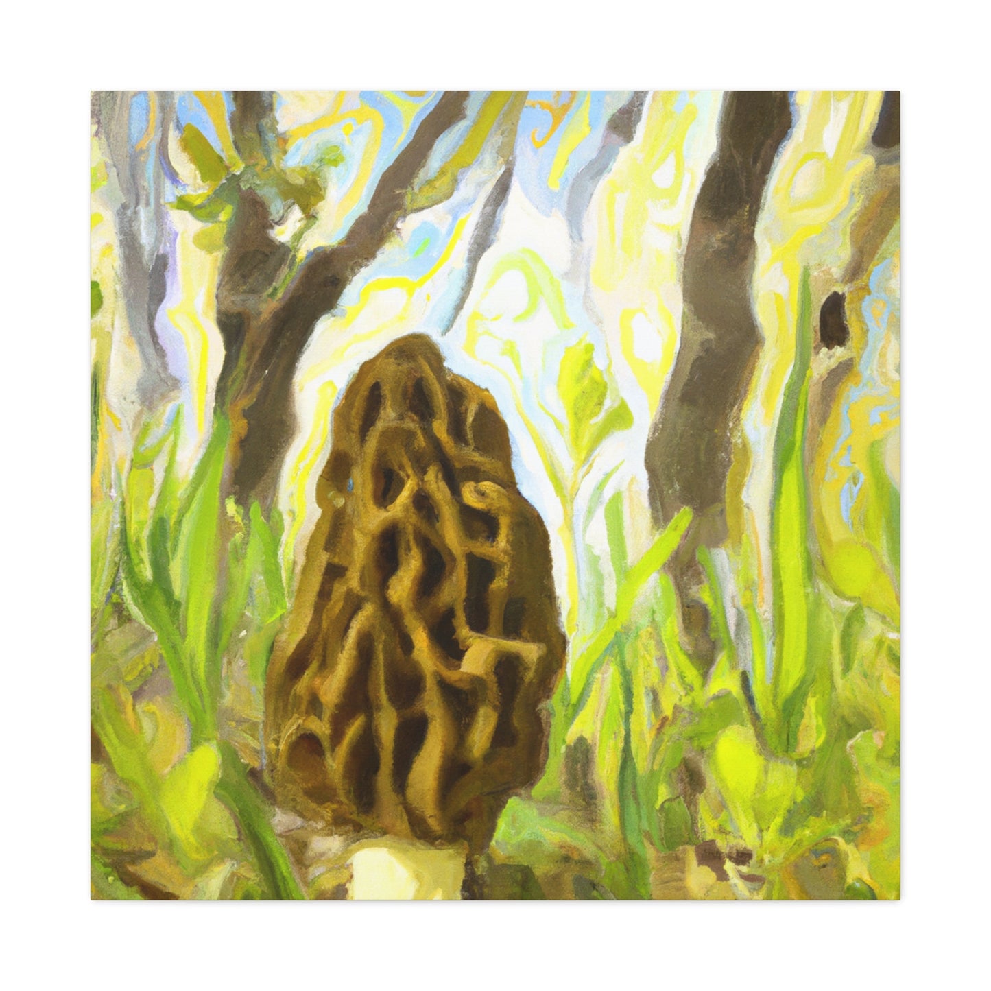 "Morel in Moonlight Glow" - Canvas