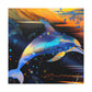 Dolphin Swim Seascape - Canvas