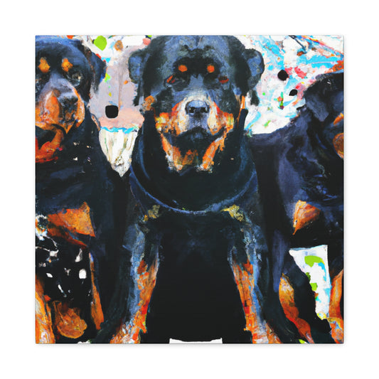 Powerful Rottweiler Pose - Canvas