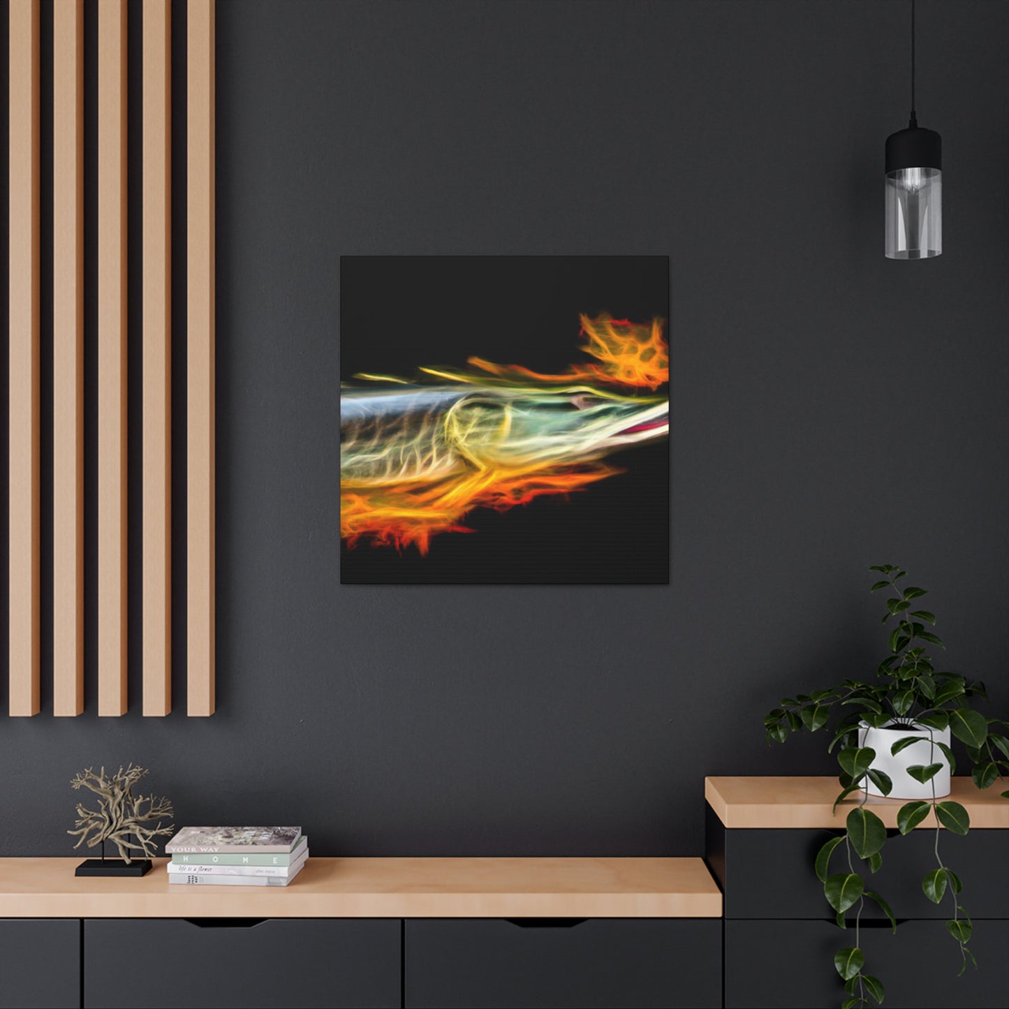 Pike in the Stream - Canvas