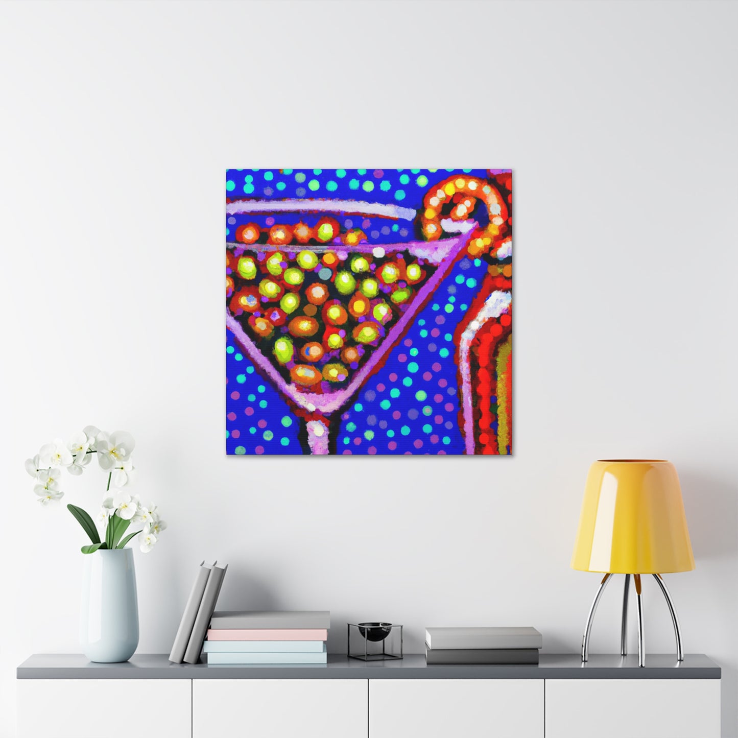 Martini Pointillist Dream - Canvas