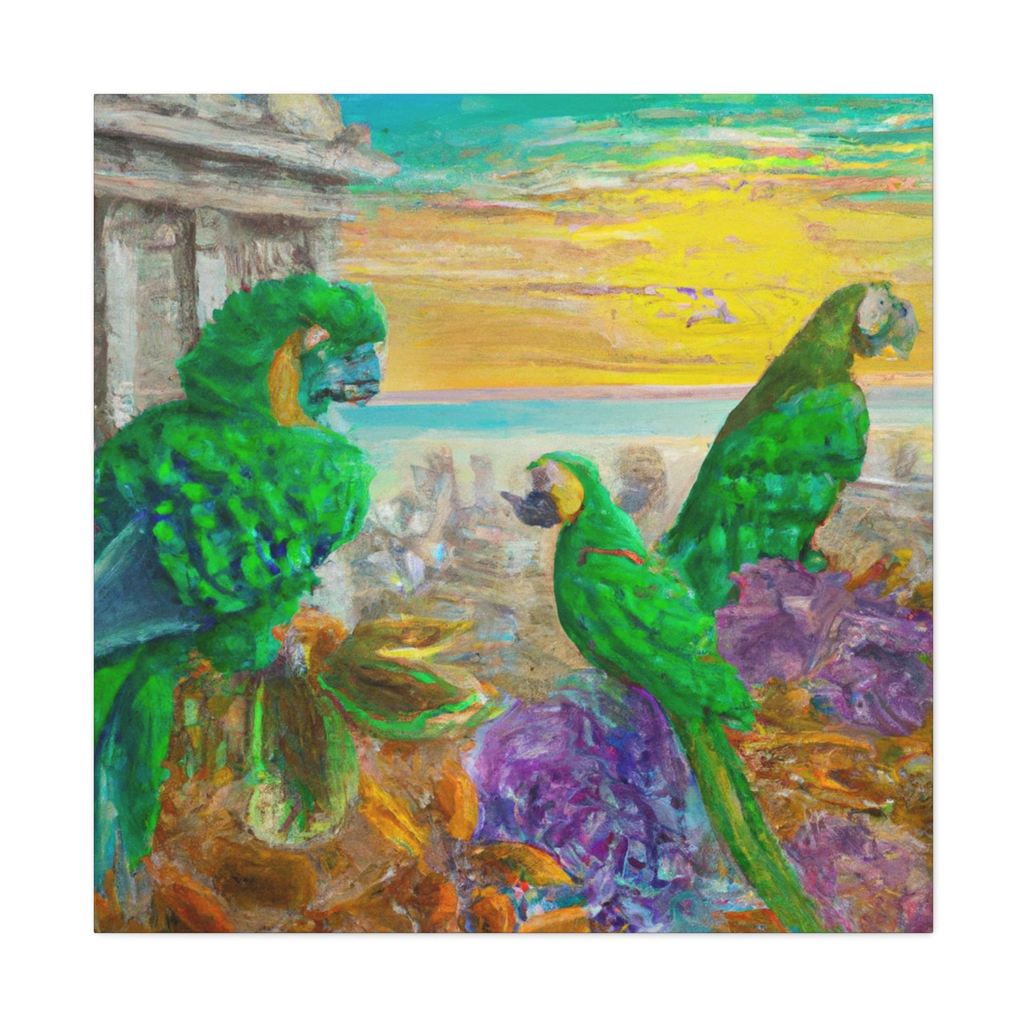 "Amazon Parrots in Splendor" - Canvas