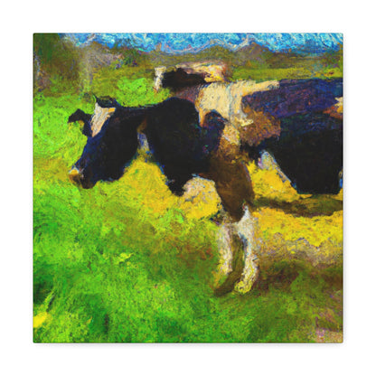 "Cow grazing, Impressionism" - Canvas