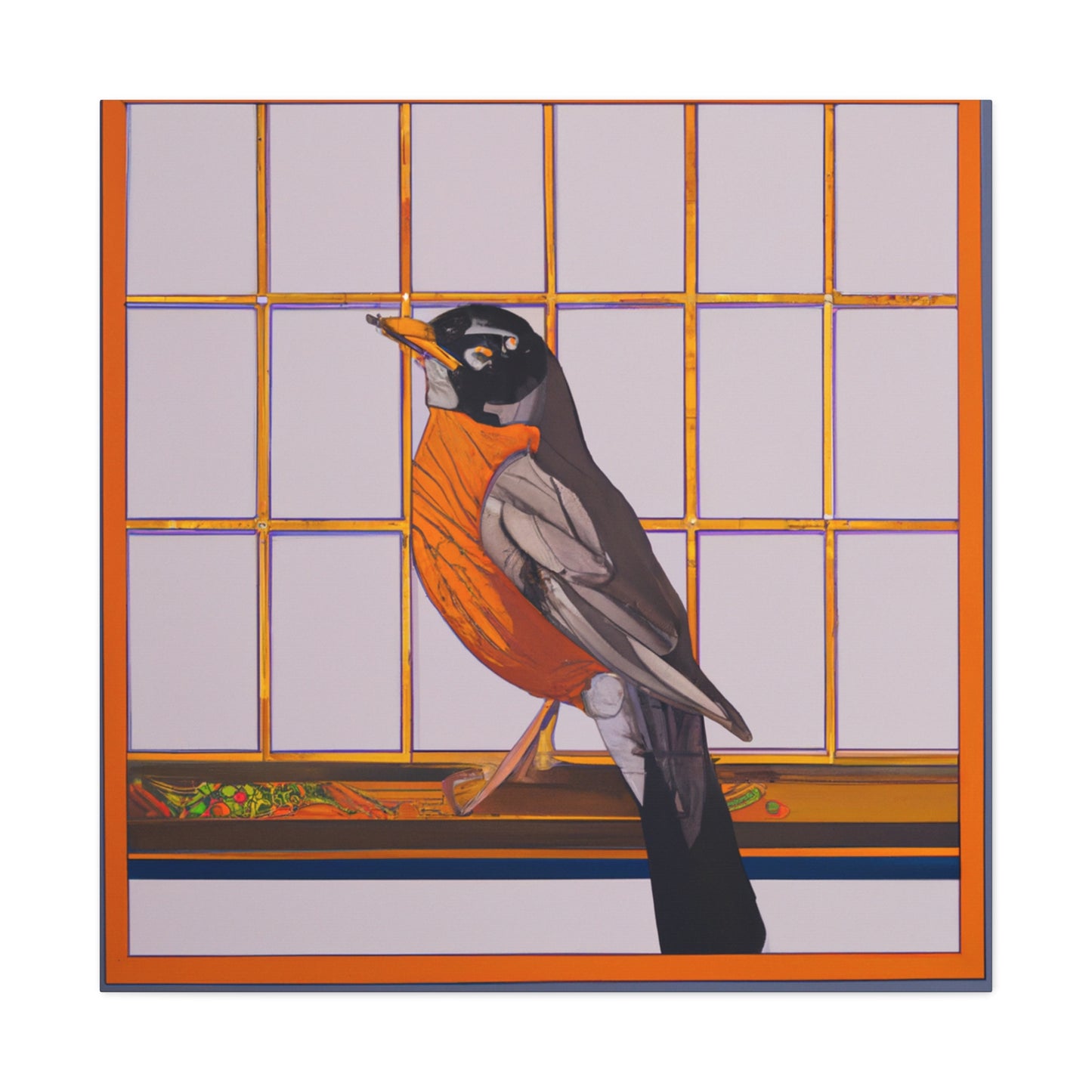 "Robins Singing Deco" - Canvas