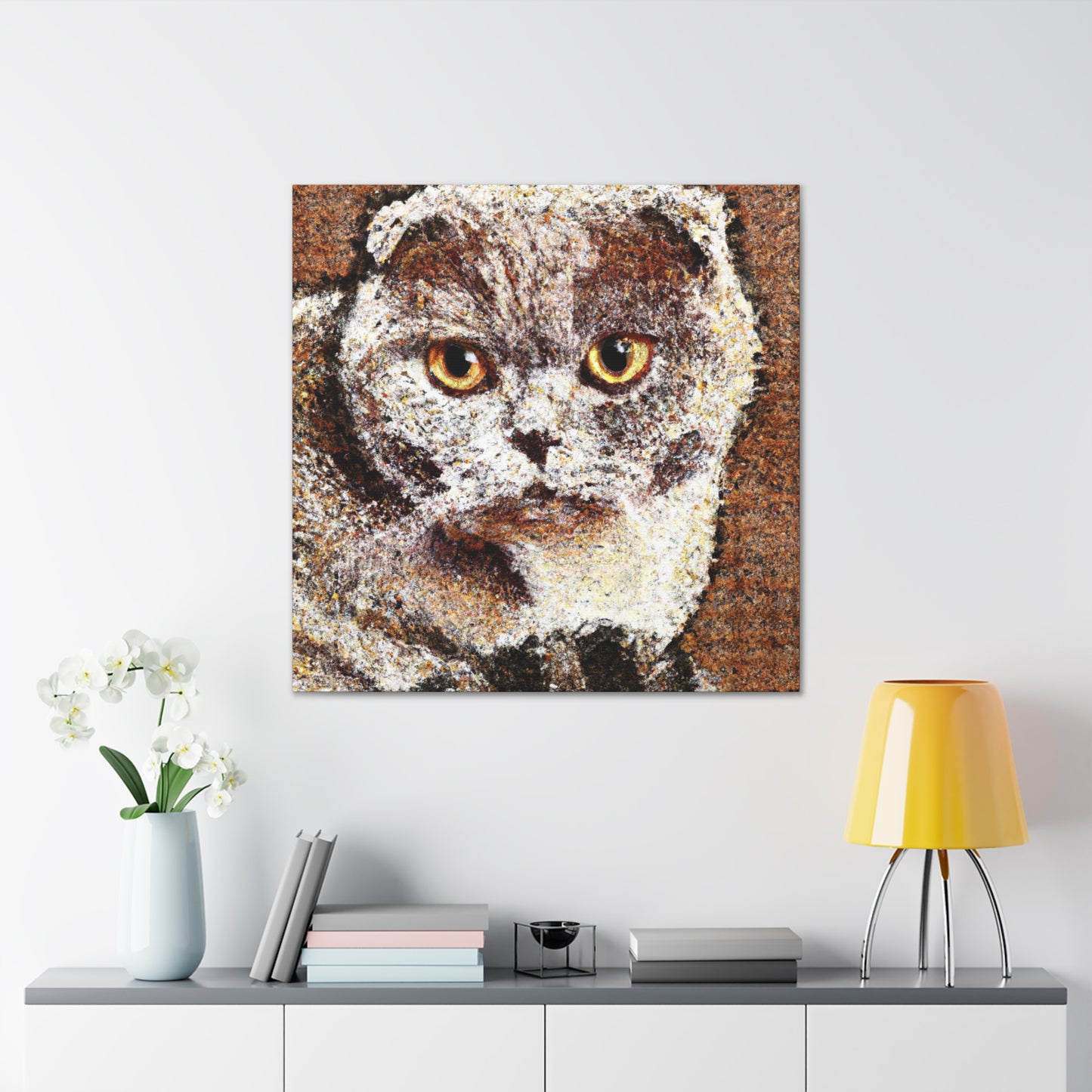 "Scottish Fold Sunrise Scene" - Canvas