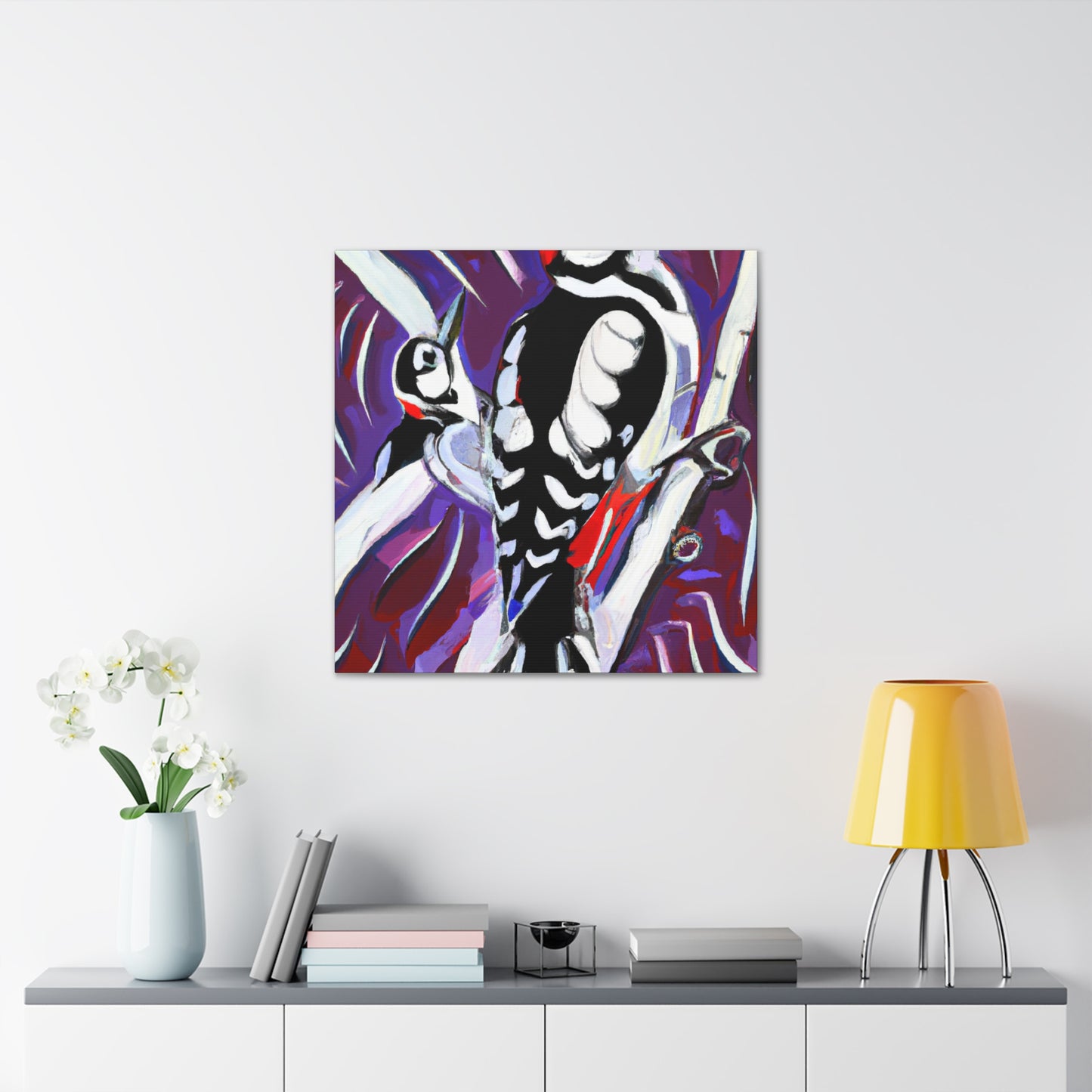 Downy Woodpecker Dreaming - Canvas