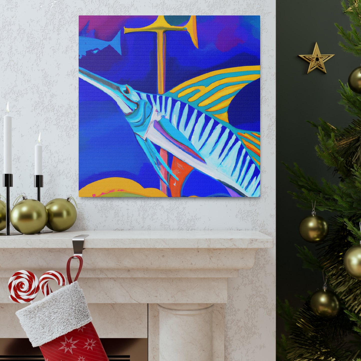 "Swordfish in Art Deco" - Canvas