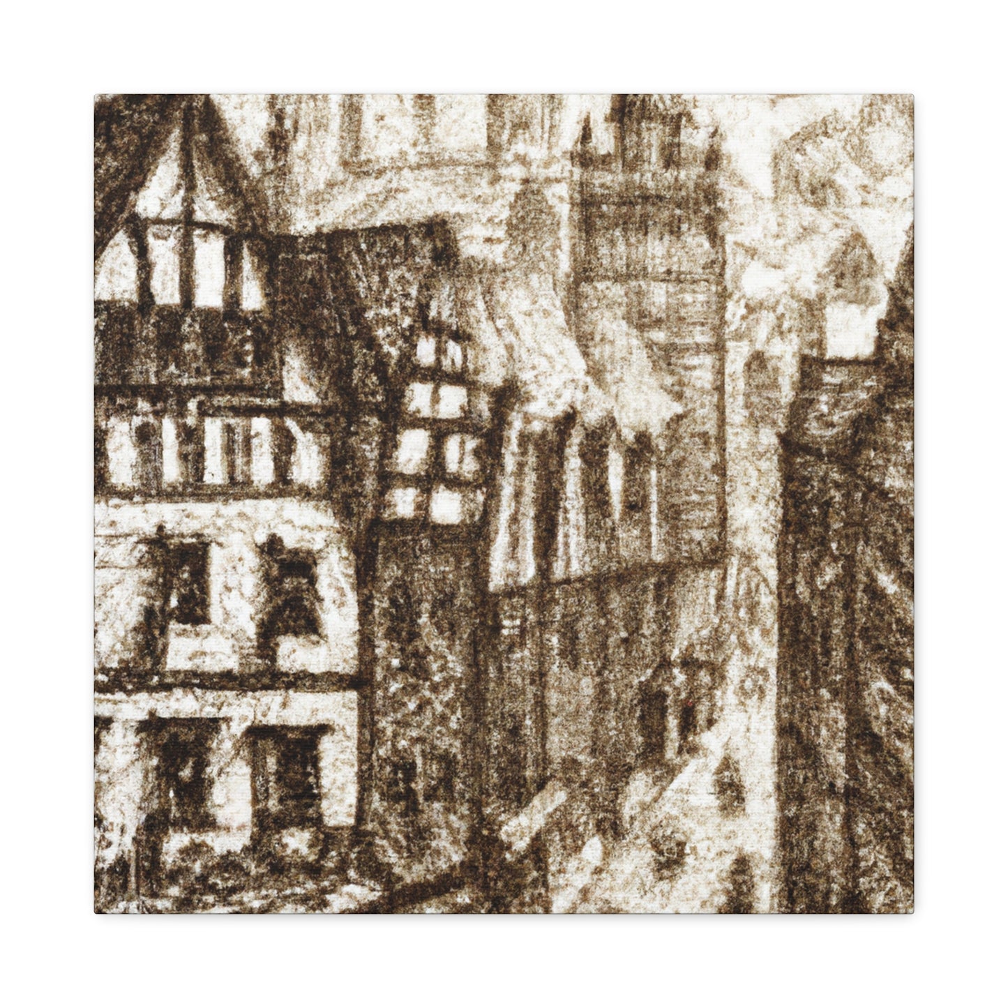 Tudor Pointillist Painting - Canvas