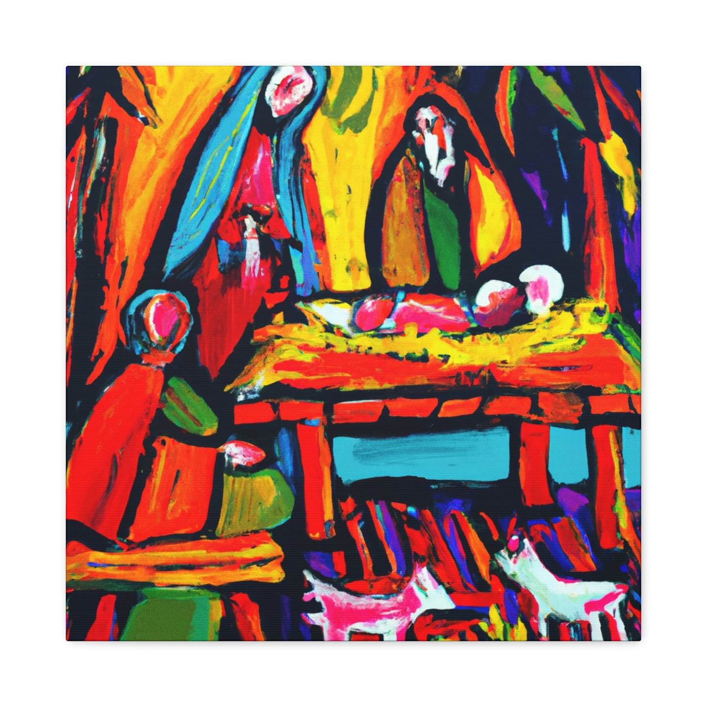 "Manger in Fauvist Hues" - Canvas