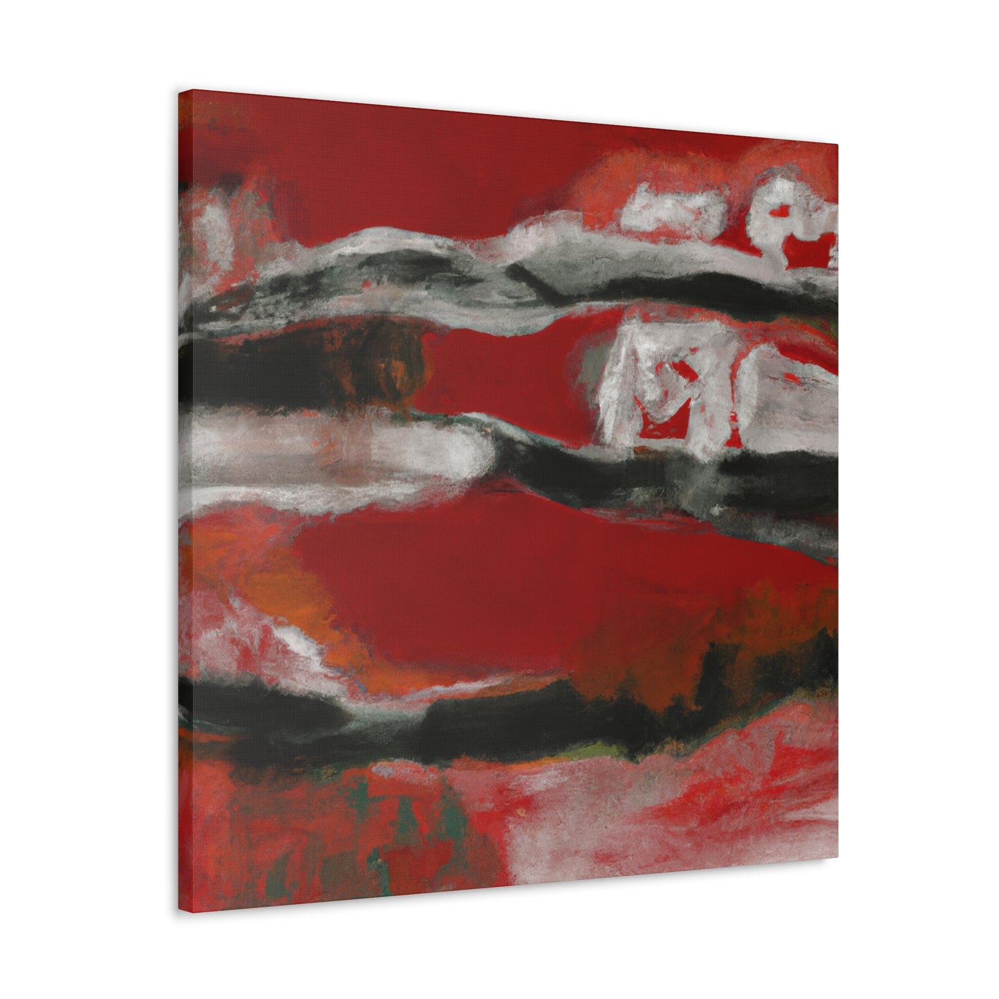 Salmon on Red Abstraction - Canvas