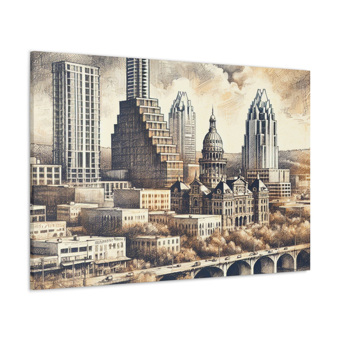 "Vibrant Austin Metropolis" - Canvas