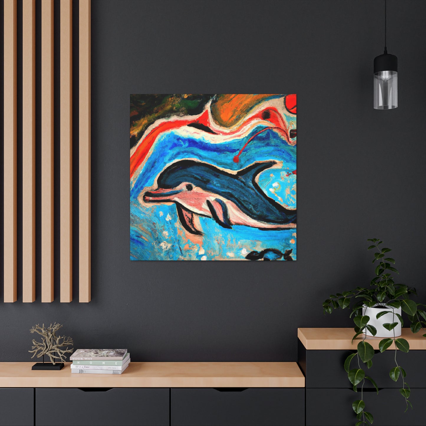 "Dolphins in the Sunset" - Canvas