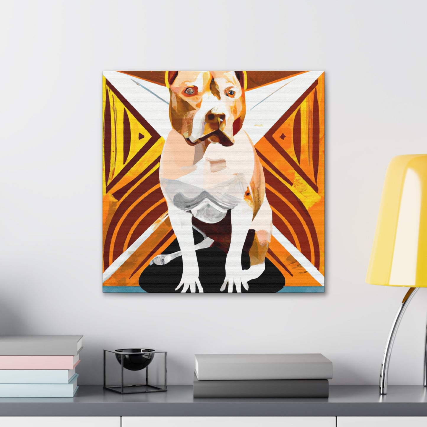 "Pitbull in Art Deco". - Canvas