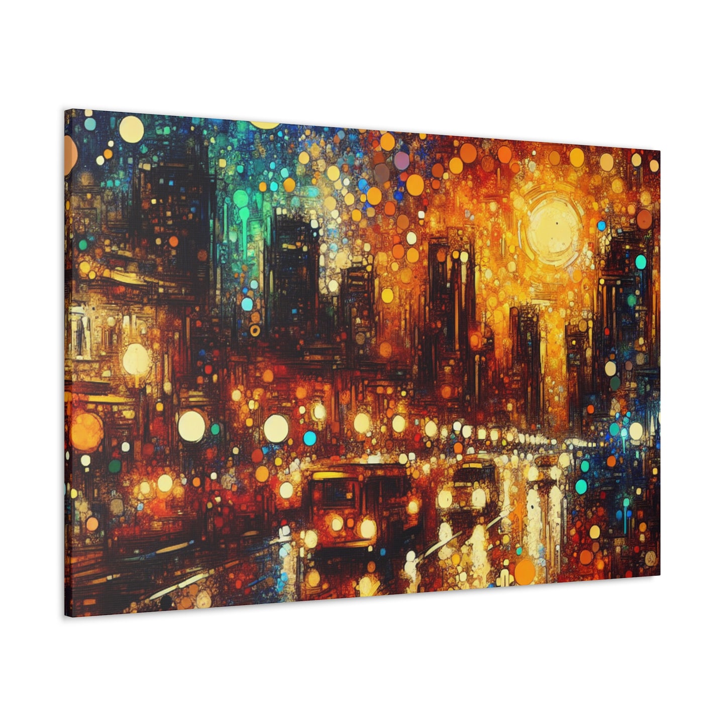 Luminescent Night Metropolis - Canvas