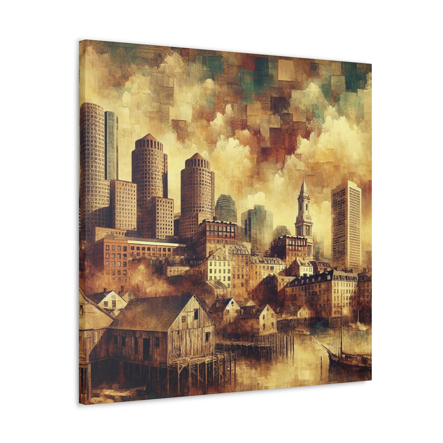 "Boston: Gilded Serenity Awakens" - Canvas