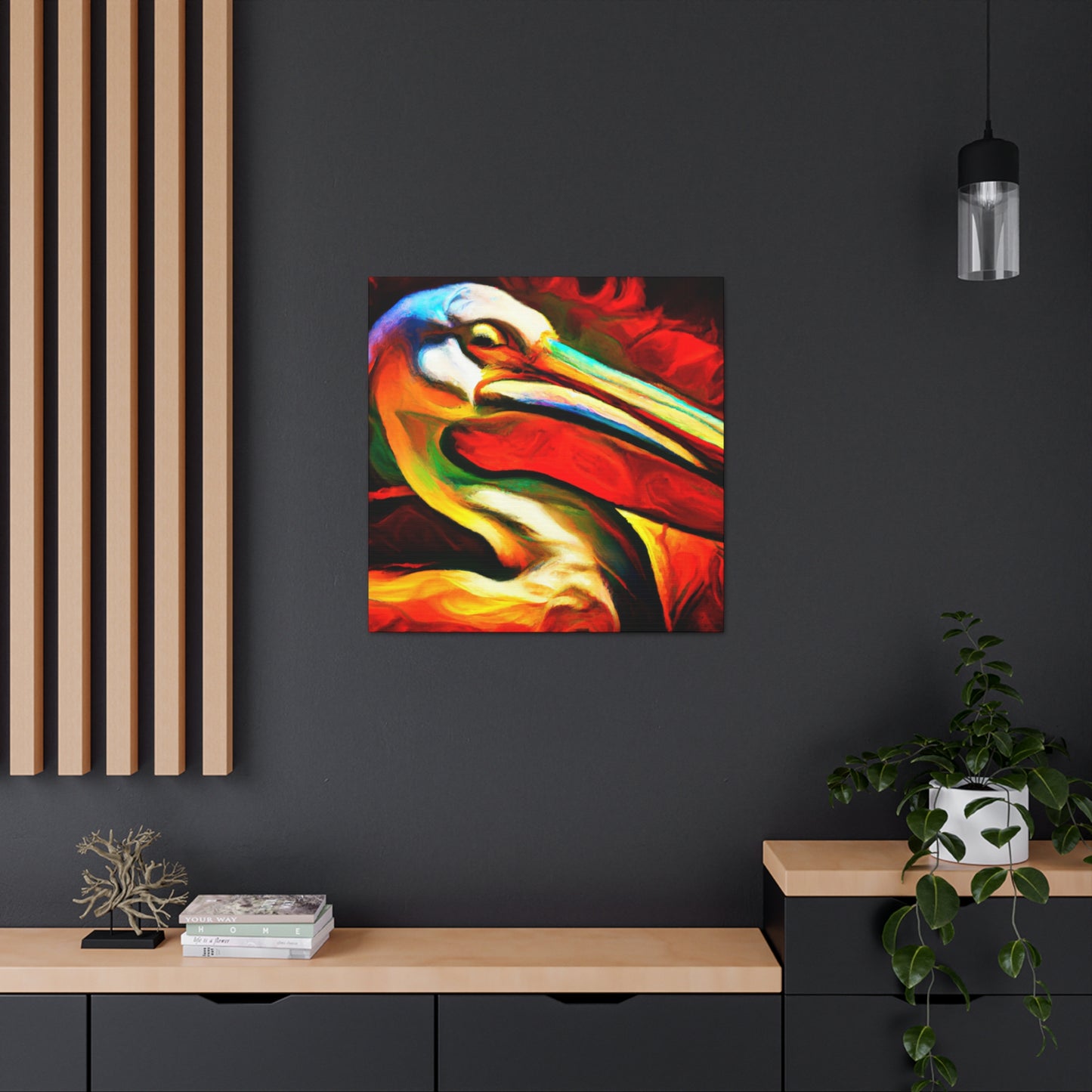 Pelican on the Shore - Canvas