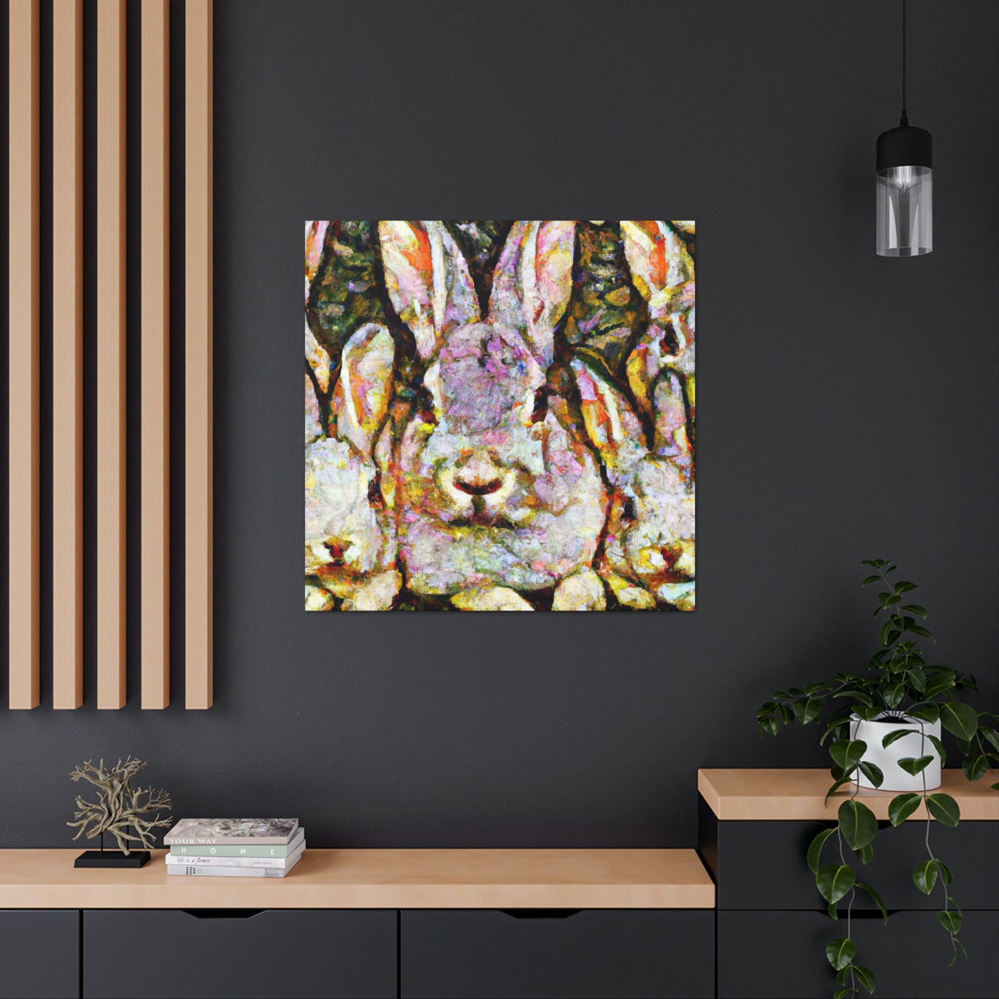 "Rabbit Among Daisies" - Canvas