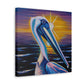 "Pelican in Flight Deko" - Canvas