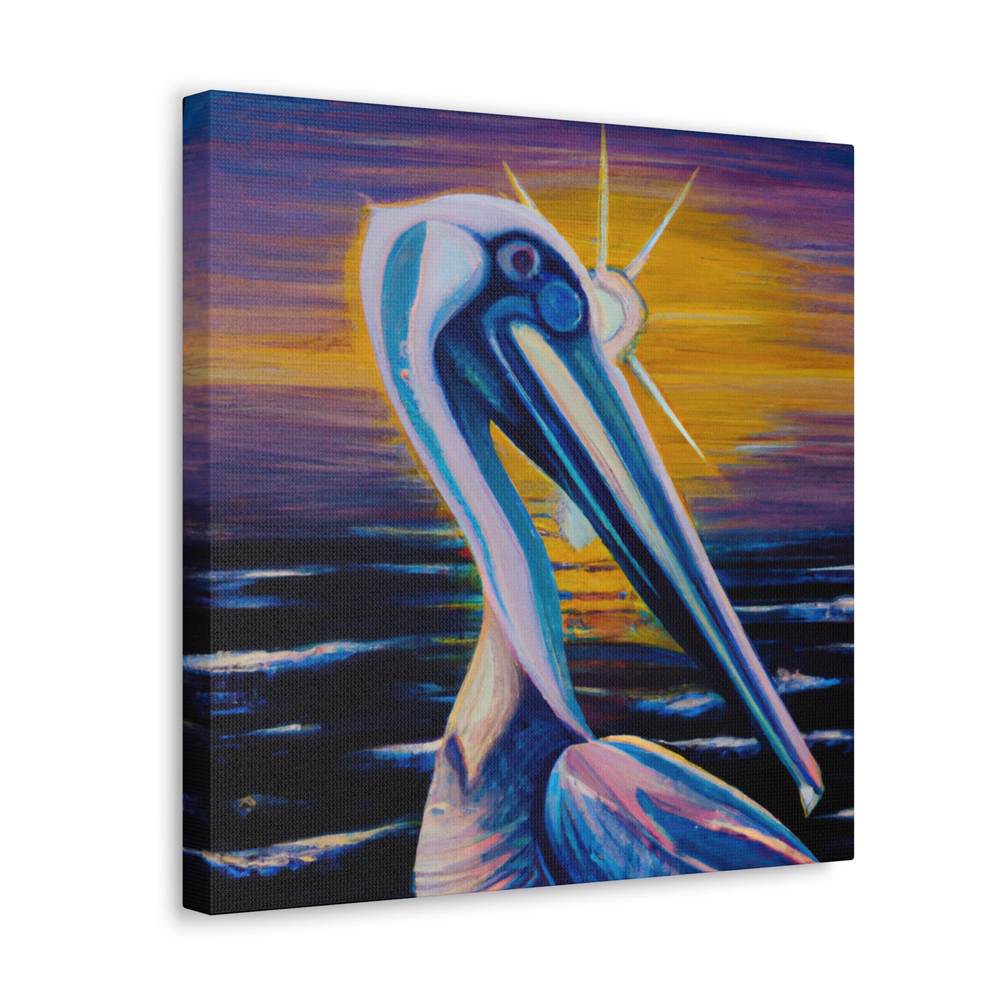 "Pelican in Flight Deko" - Canvas