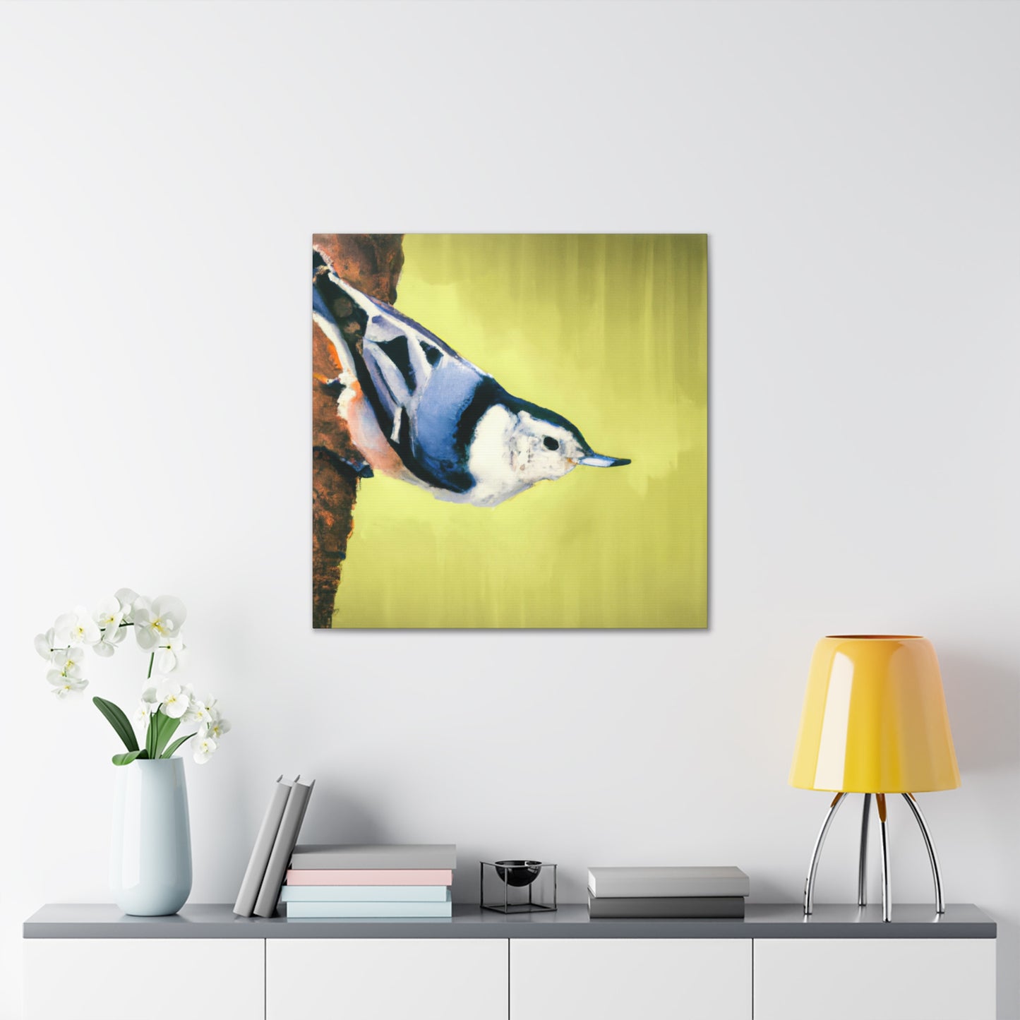 "White-breasted Nuthatch Bliss" - Canvas