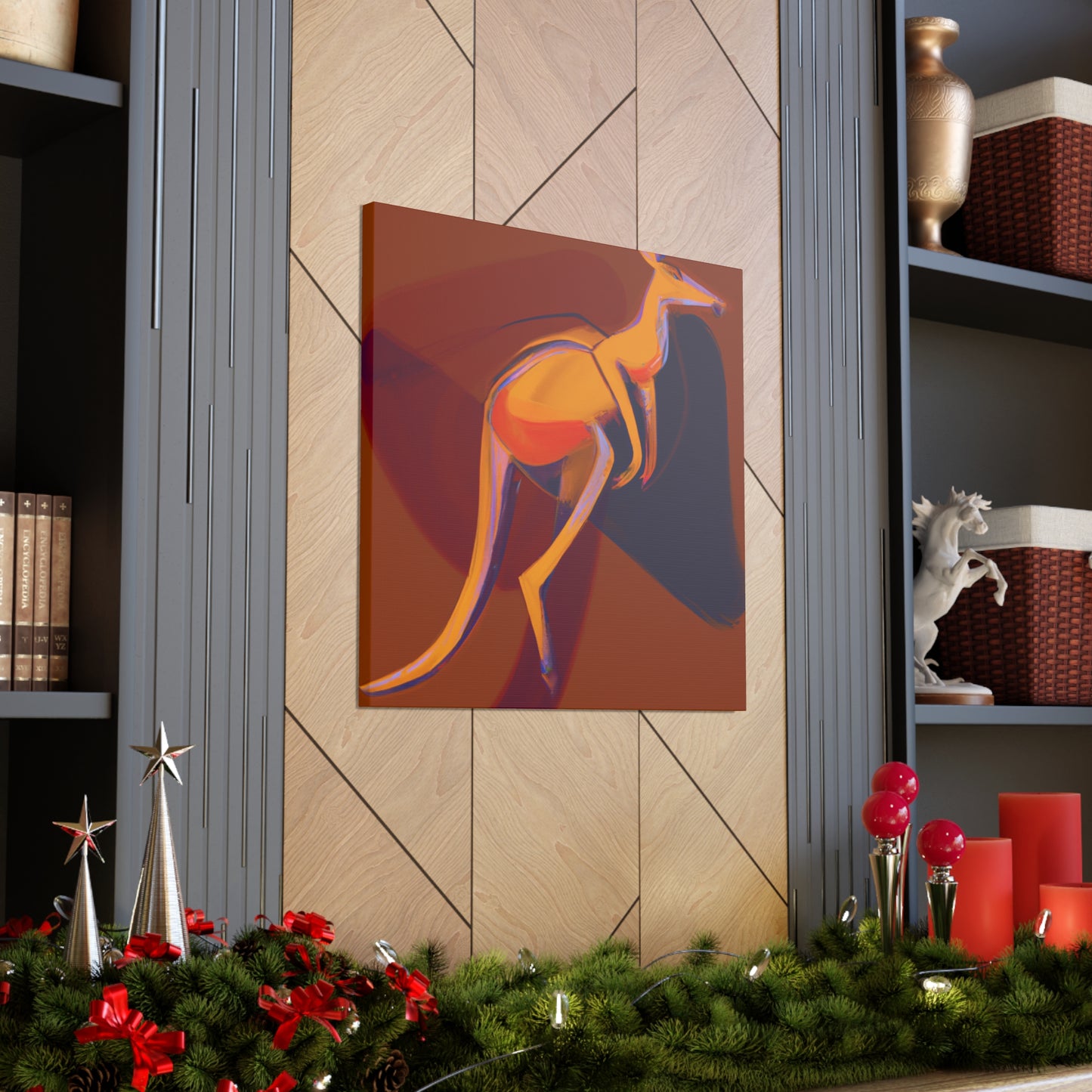 Kangaroo In Art Deco - Canvas