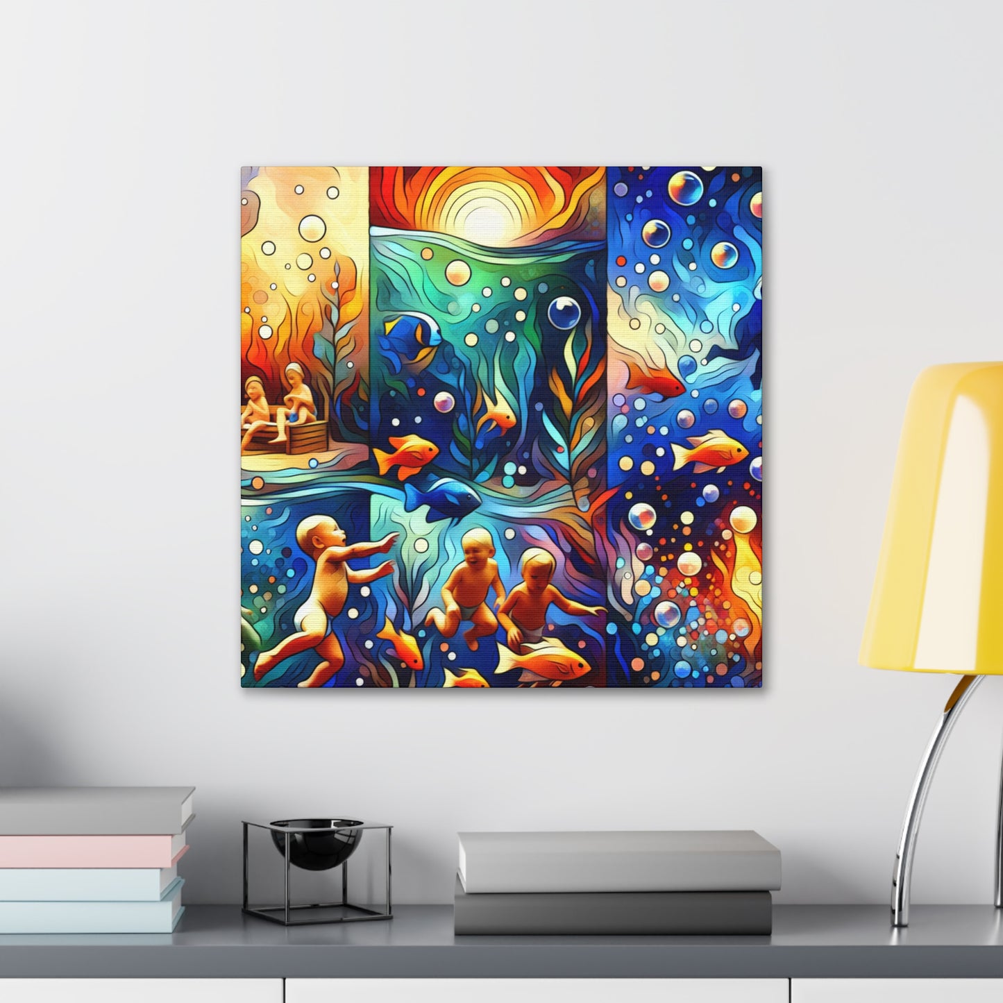 "Vibrant Aquatic Serenity" - Canvas