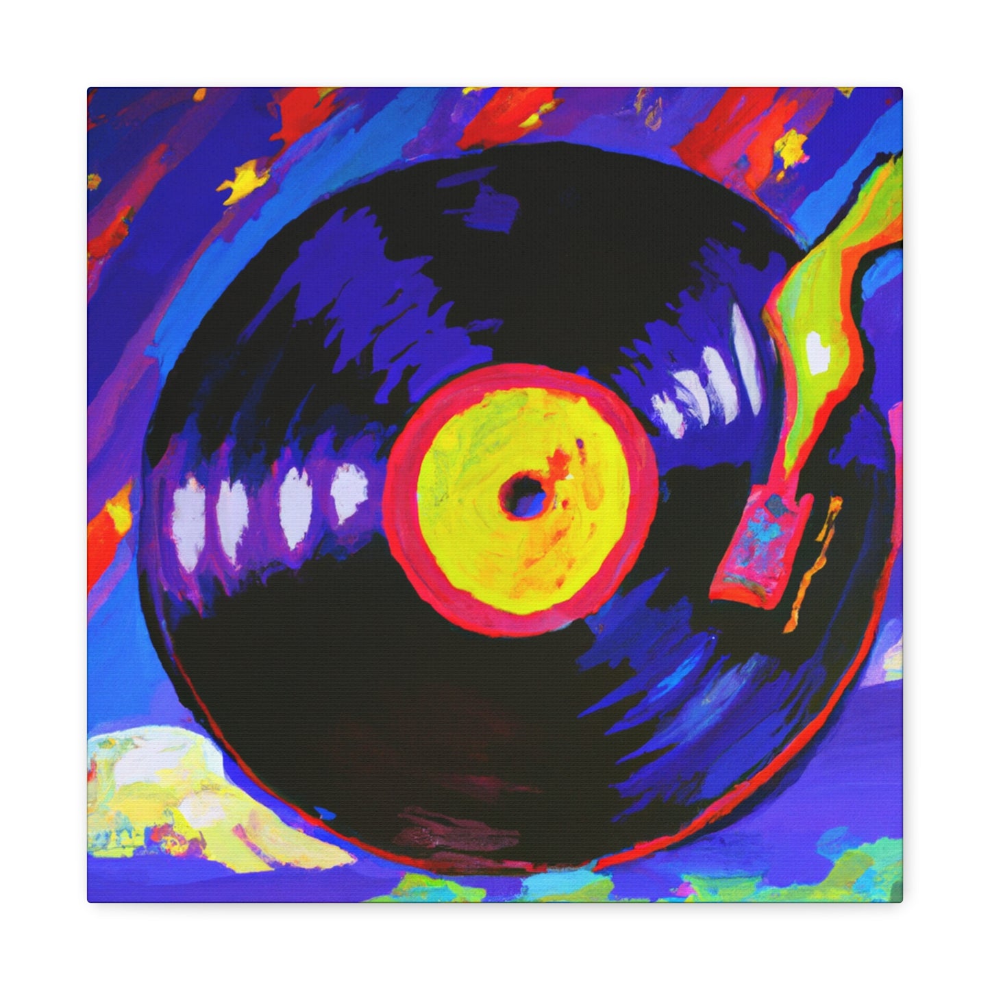 "Vinyl Resonance Impressionism" - Canvas