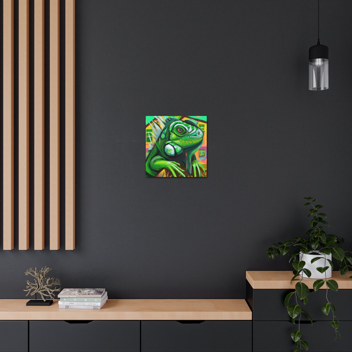 Iguana in Green Hues - Canvas