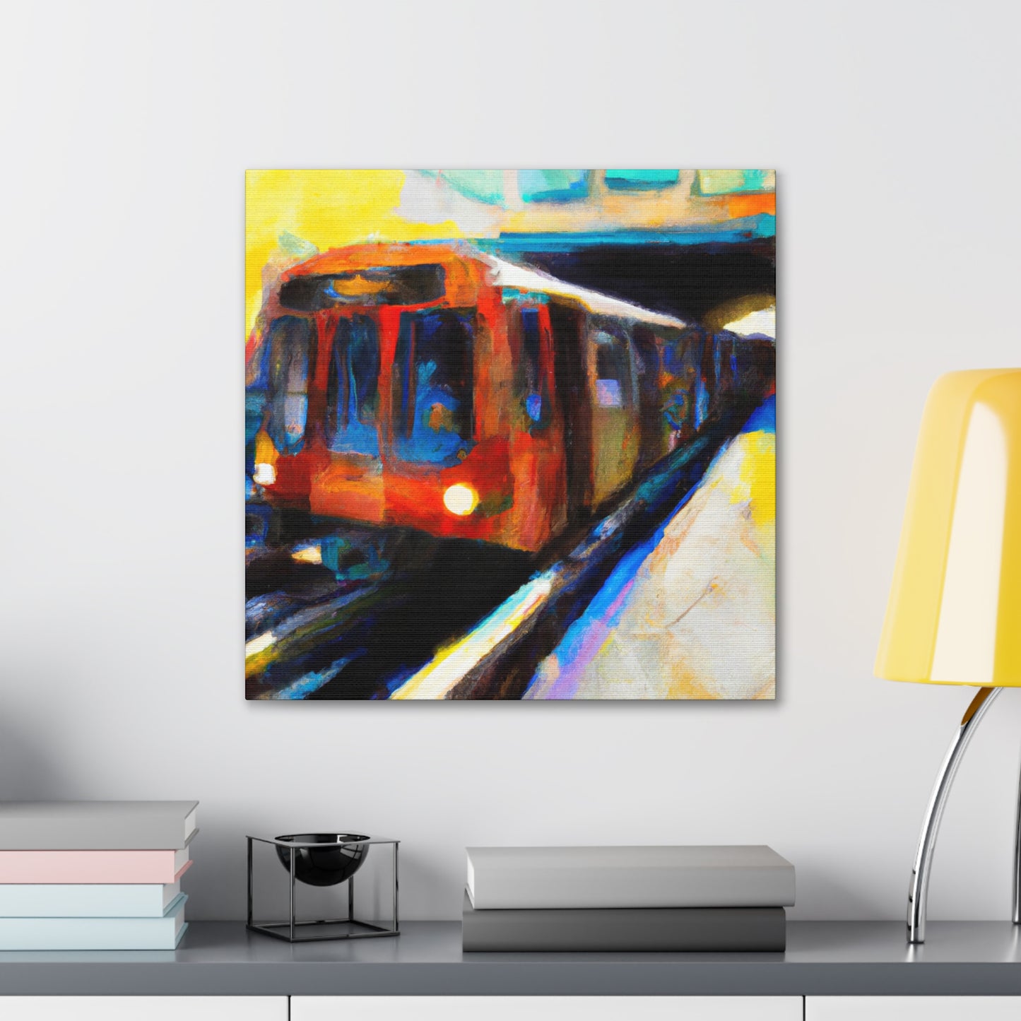 "Subway Train Expressionism" - Canvas