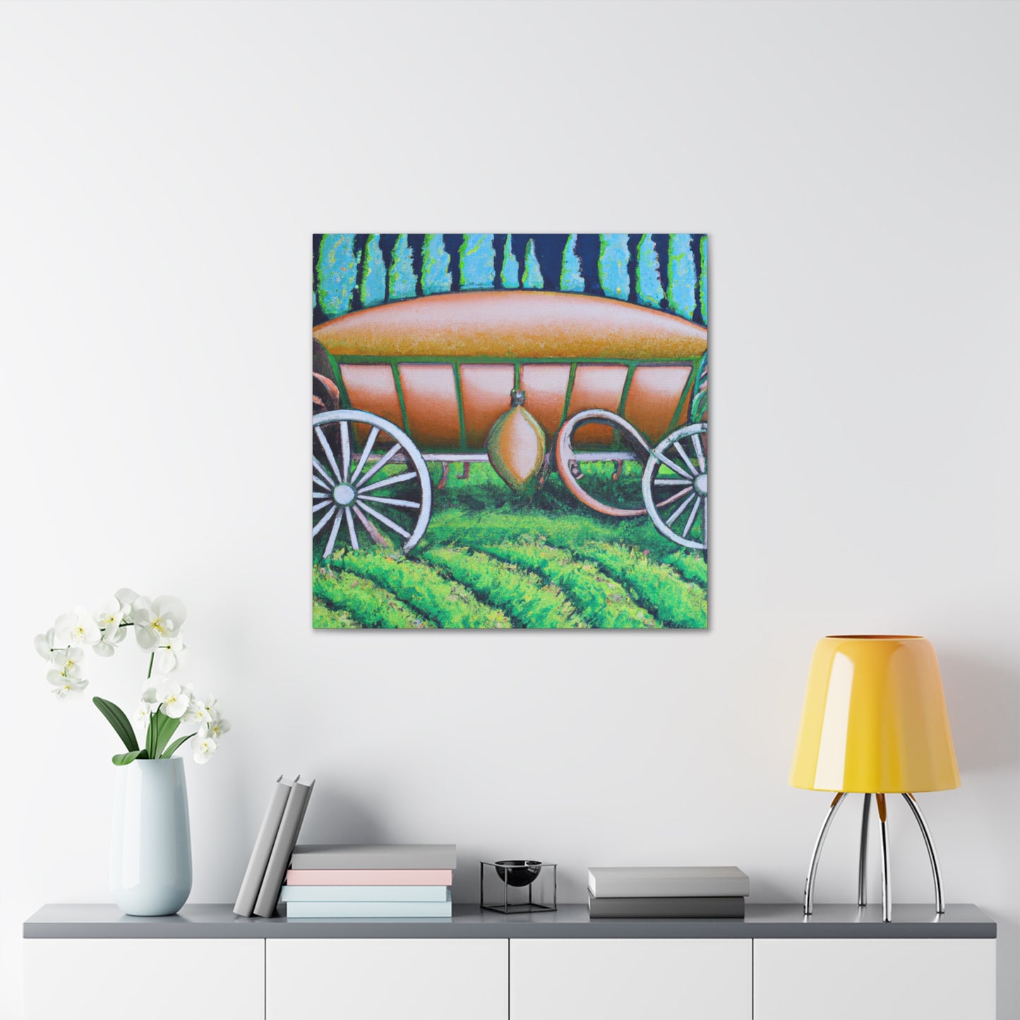 "Hay Wagon in Bloom" - Canvas