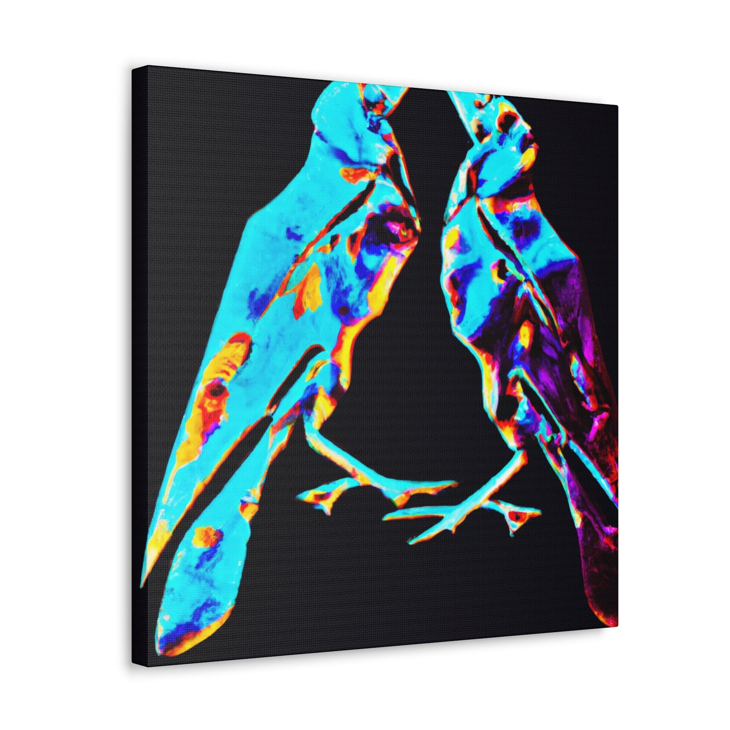 Lovebirds in Bloom - Canvas